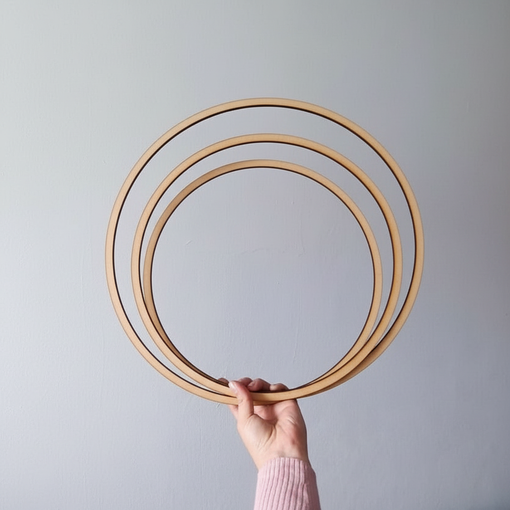 Aros de madera atrapasueños / móvil de bebé