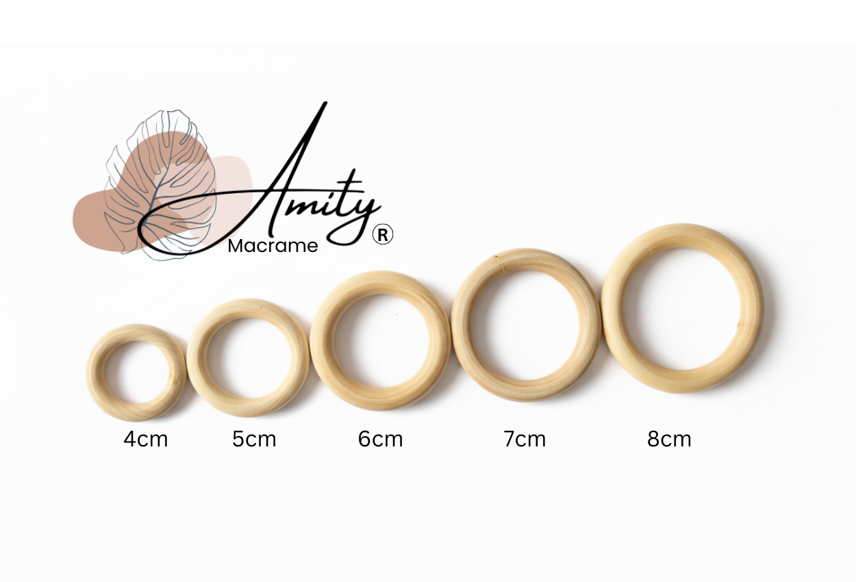 Docena de Argollas de madera - Aros de madera - Anillos de madera
