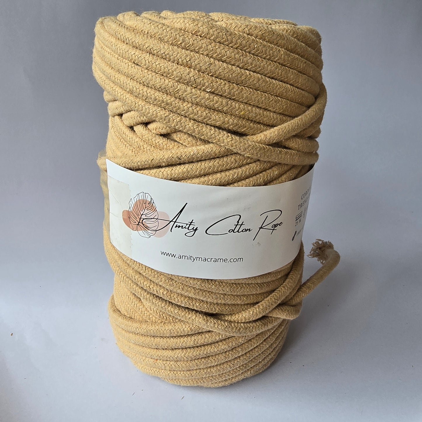 Cordón Trenzado con alma 6mm 50 Metros - Cuerda Macramé Premium
