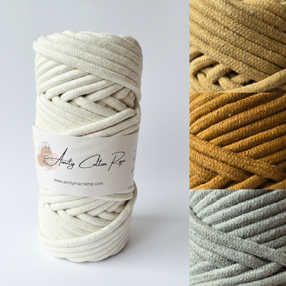 Cordón Trenzado con alma 6mm 25 Metros - Cuerda Macramé Premium