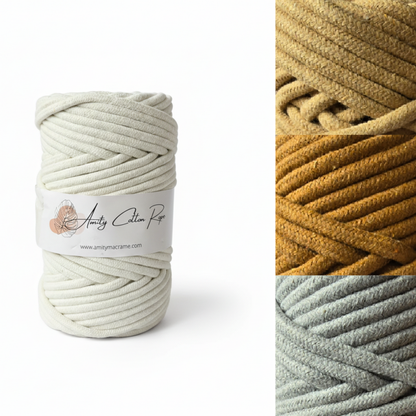 Cordón Trenzado con alma 6mm 50 Metros - Cuerda Macramé Premium