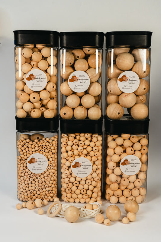 Paquetes de Bolas - Bolitas de madera - cuentas de madera - mullos madera